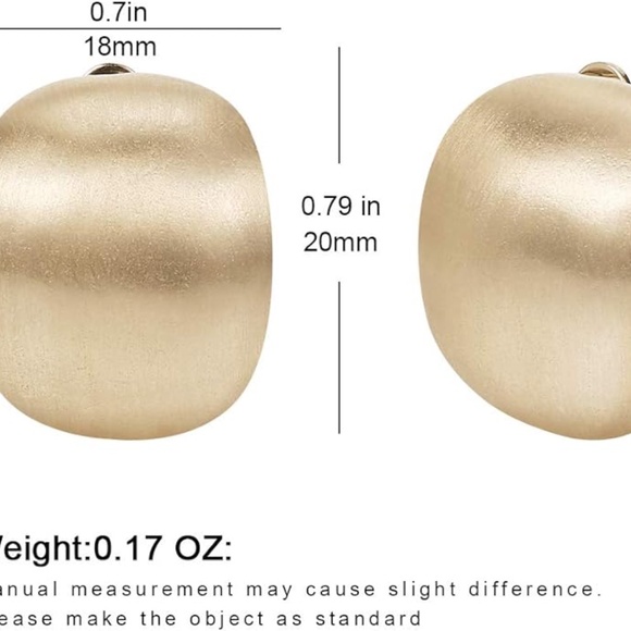 Trendy Matte Gold Tone Clip On Earrings - Picture 6 of 6